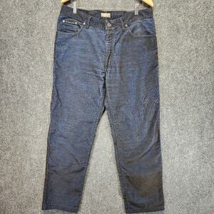 Christian Dior Men's Corduroy Pants Size 35x30 Black Blue Jean Denim Cotton